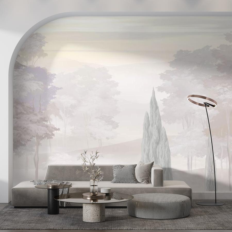 фотообои 3д пейзаж с кипарисами