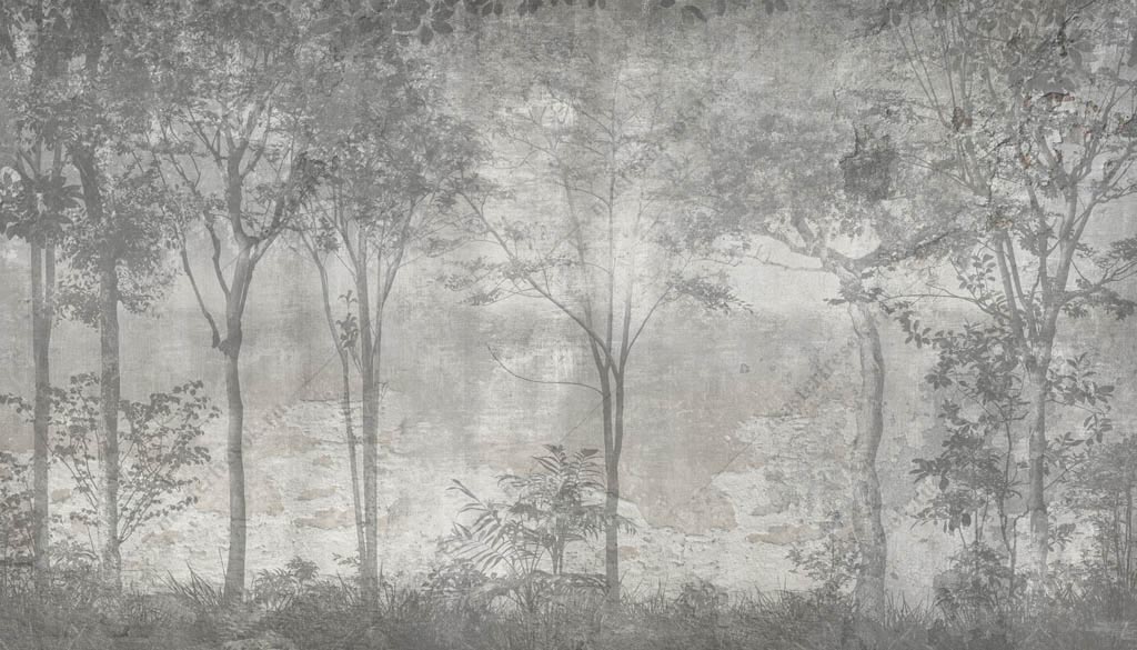 Фотообои Темно серый лес