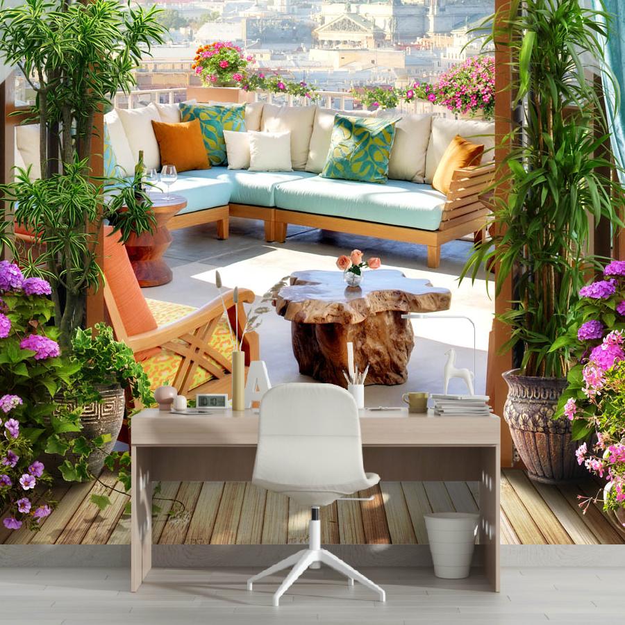 фотообои балкон над городом 19-0080