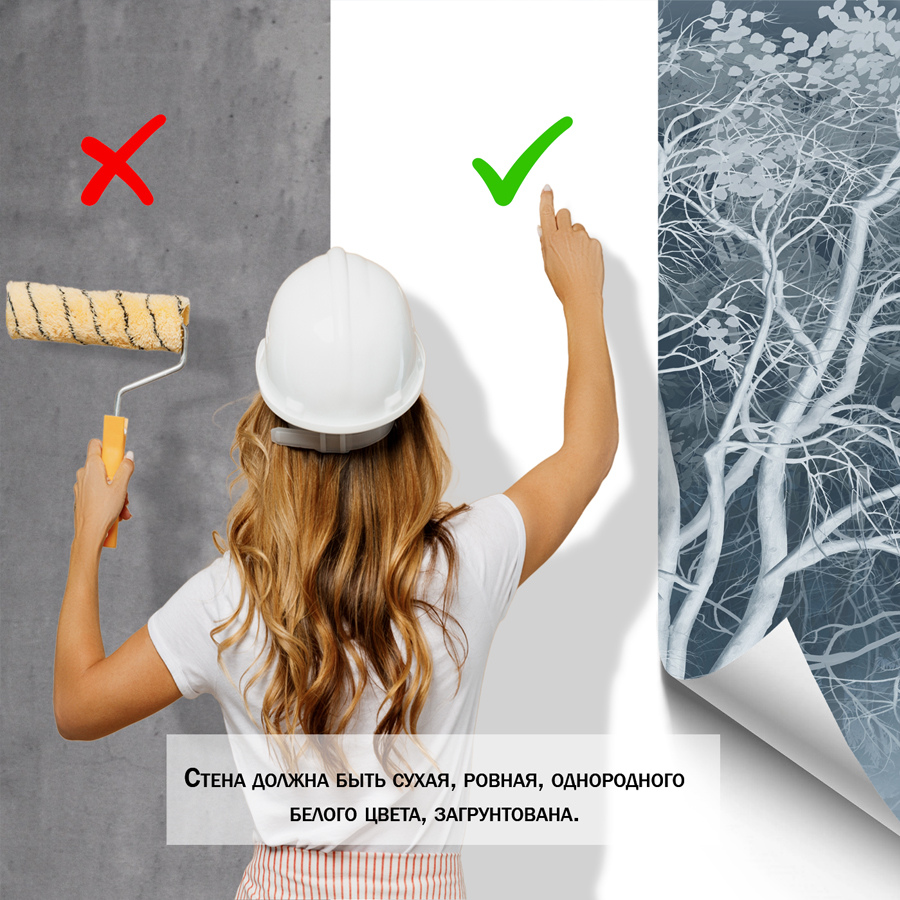 фотообои белые деревья с листьями 13-359