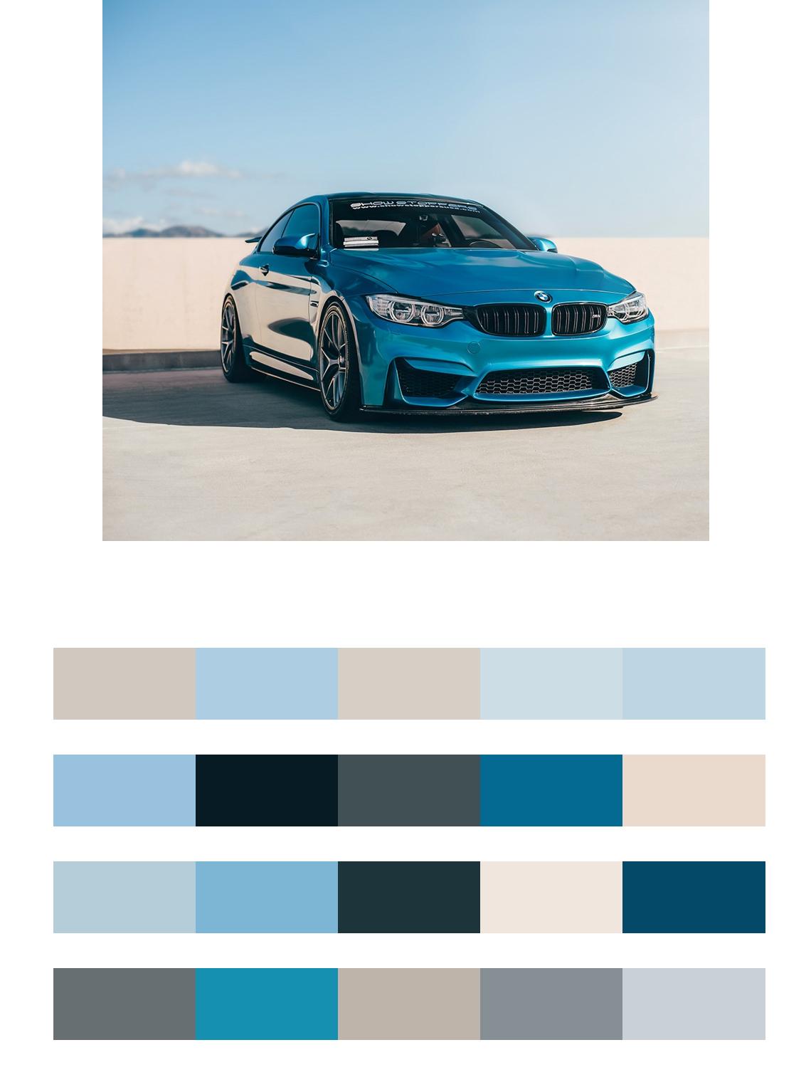 Синий BMW цвета