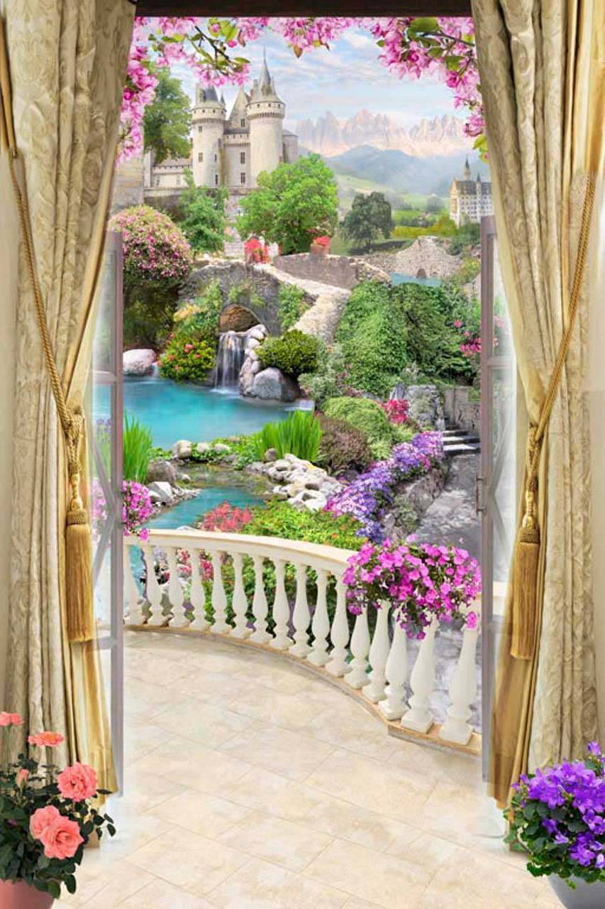 Фотообои Балкон с видом на замок