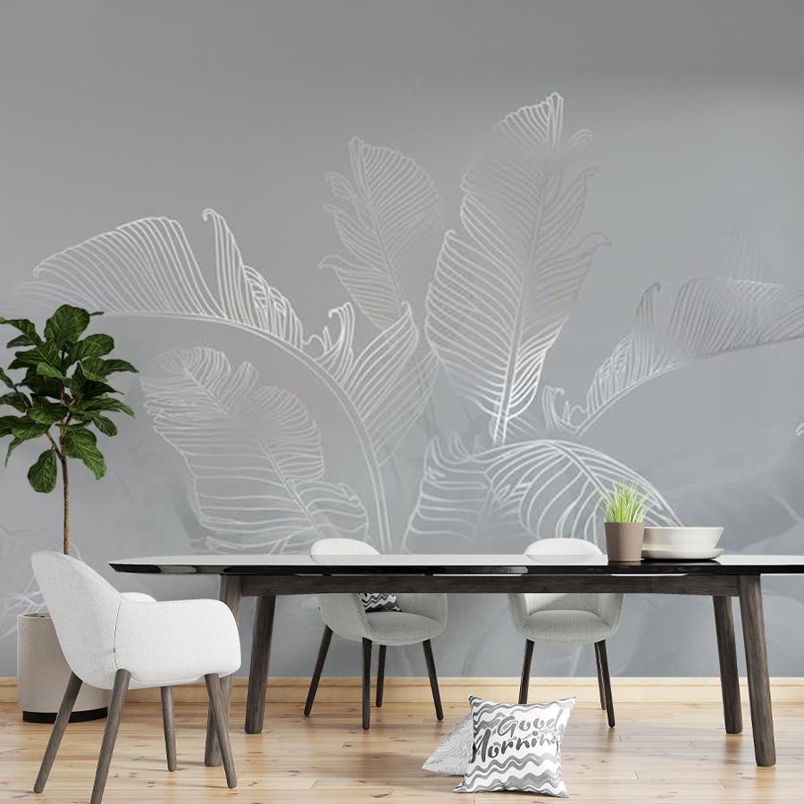 фотообои листья в темном тумане 13-1083