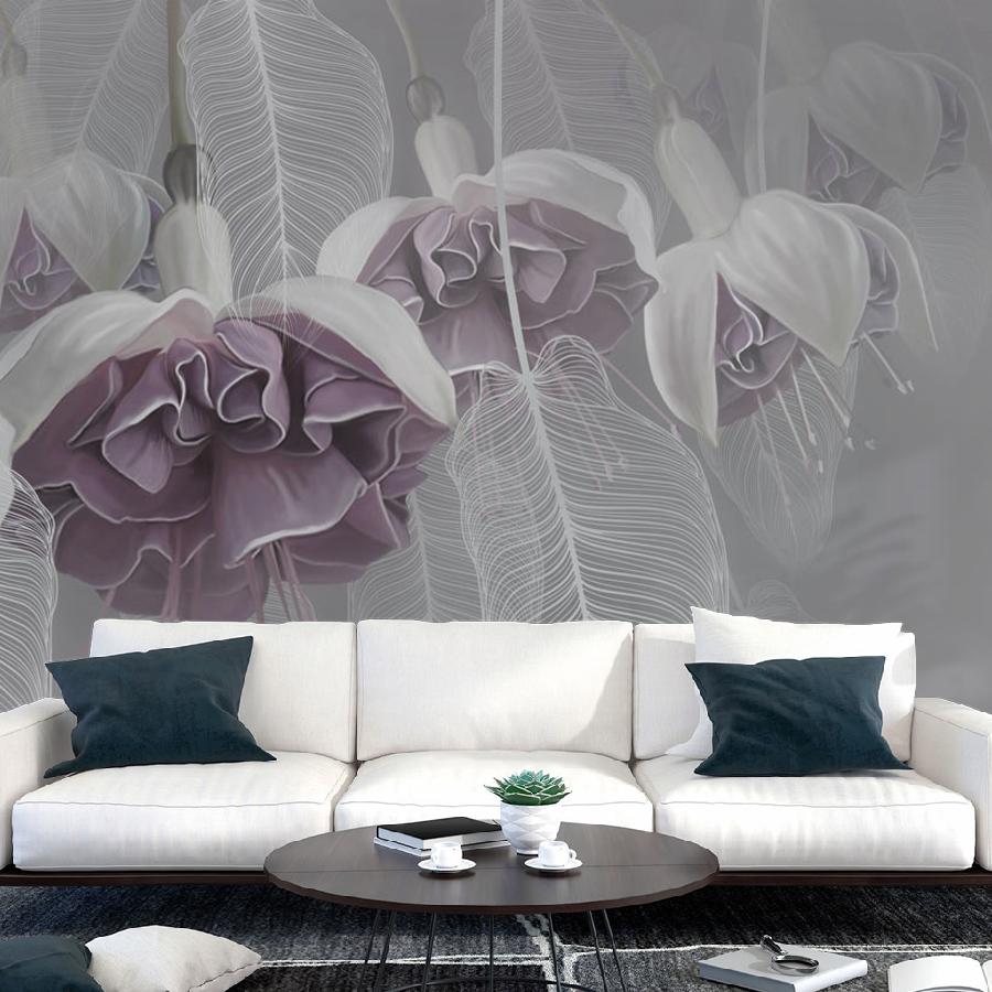 фотообои в спальню роза в листьях 13-658