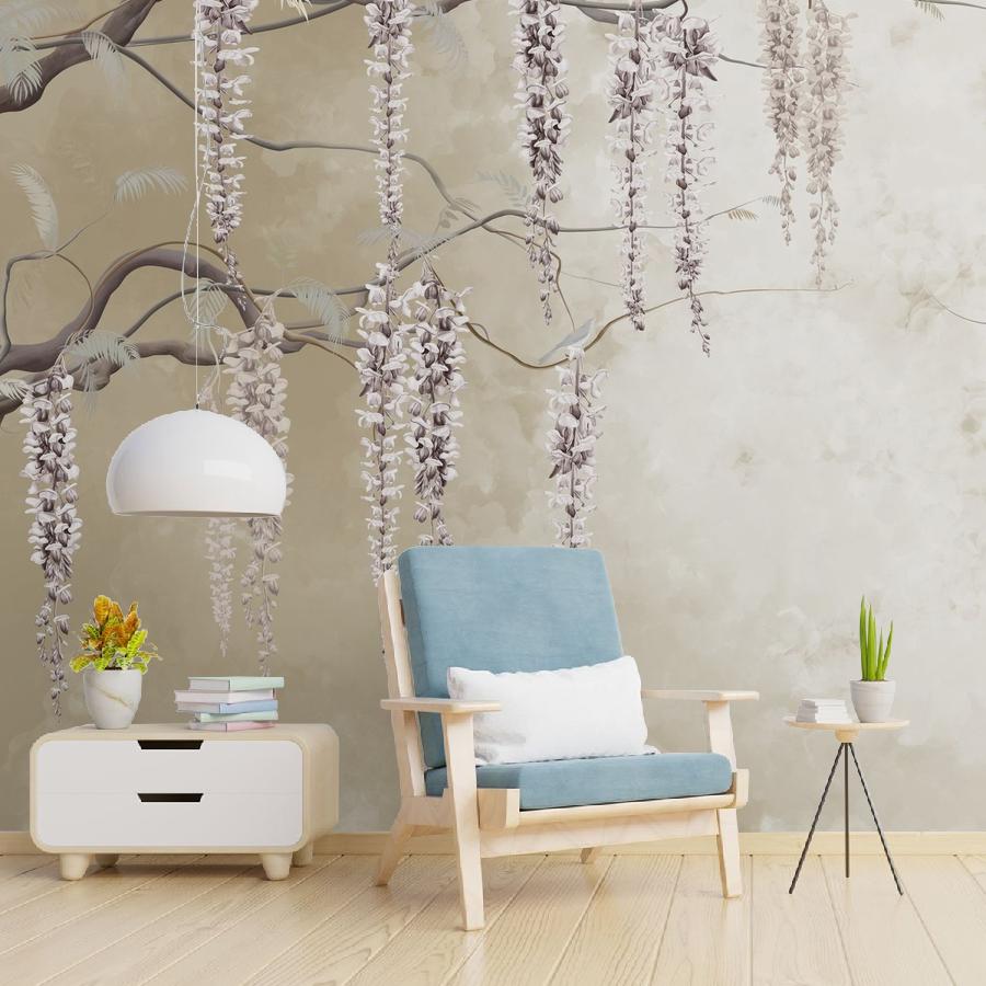 фотообои веточки свисающие глицинии 13-1120