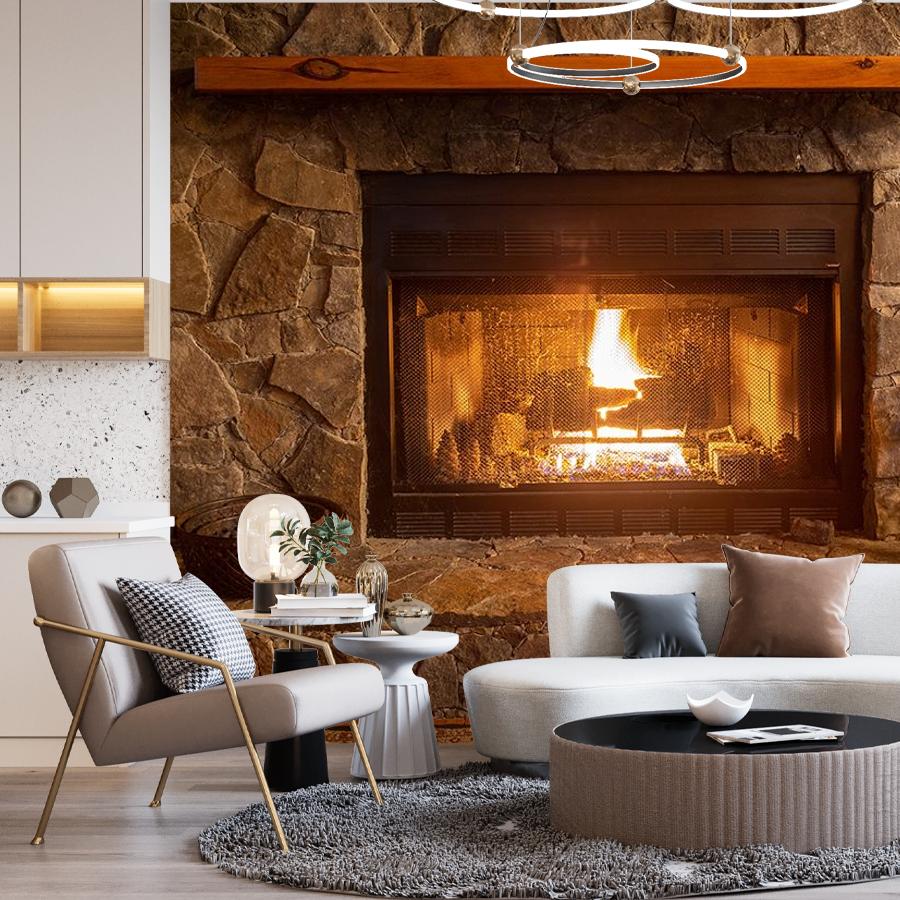 фотообои камин горящий 9-2011