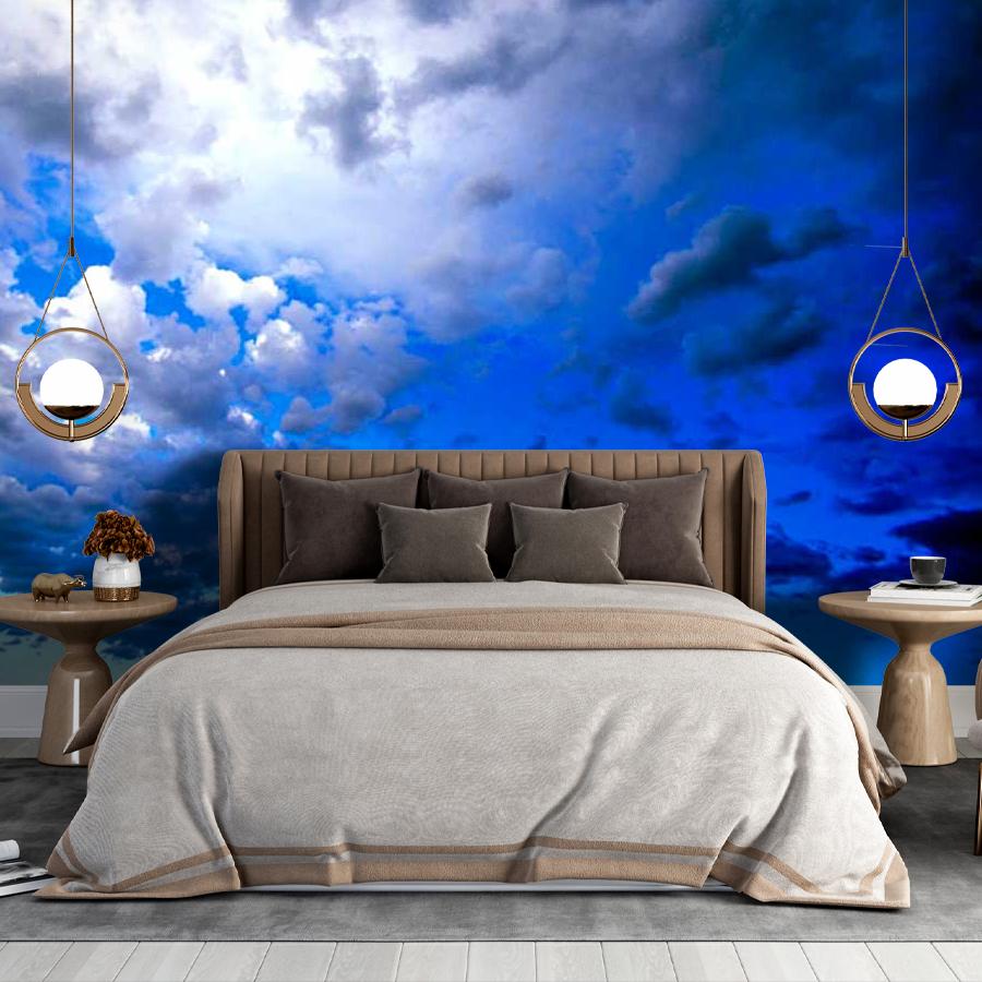 фотообои серебристо синее небо 3д 9-384