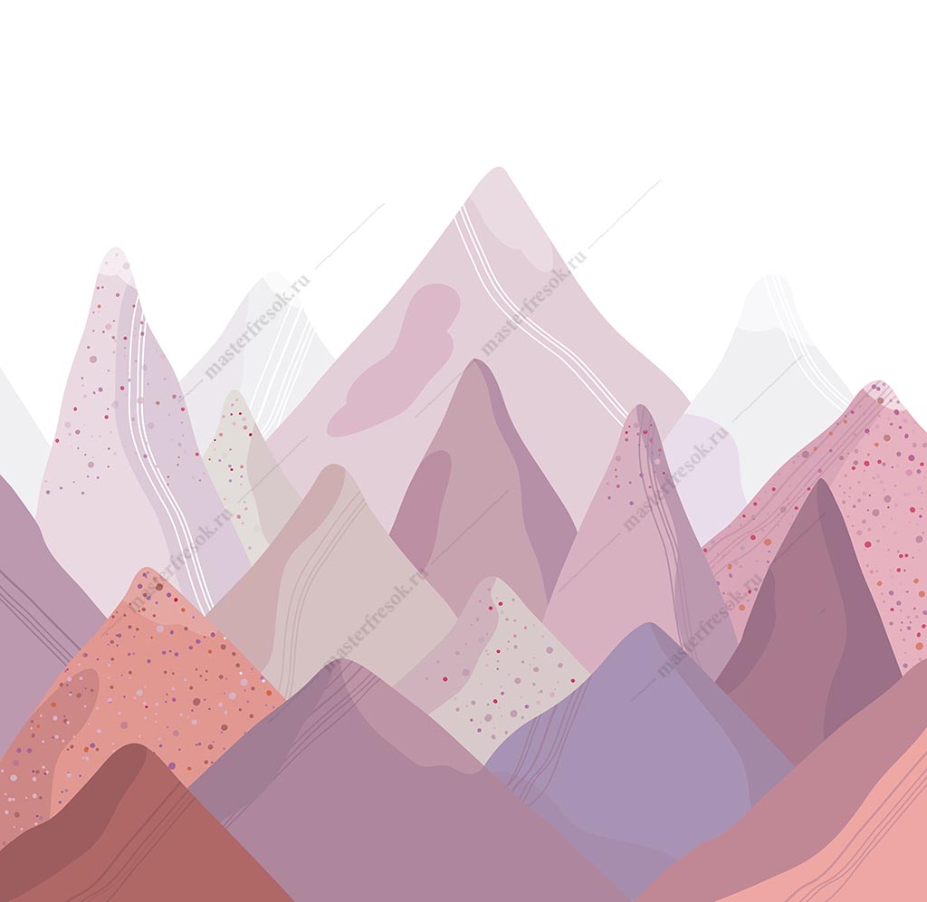 Фотообои 3д Горы в розовых тонах