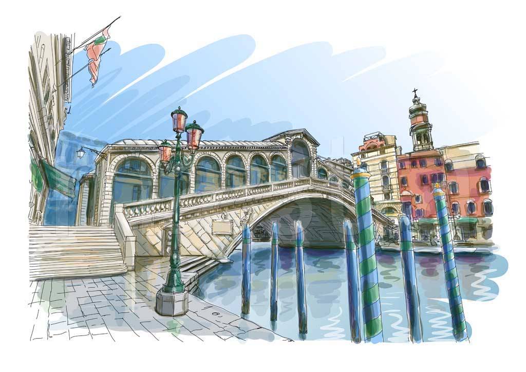 Фотообои Мост Риальто в Венеции
