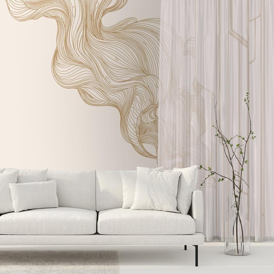 фотообои роскошные линии в светлых тонах 14-927