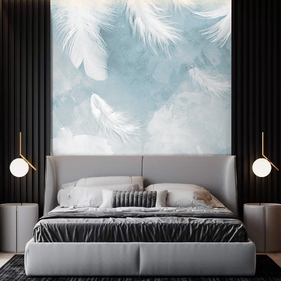 фотообои белые перья на акварельном фоне 14-828 фотообои белые перья на акварельном фоне 14-828