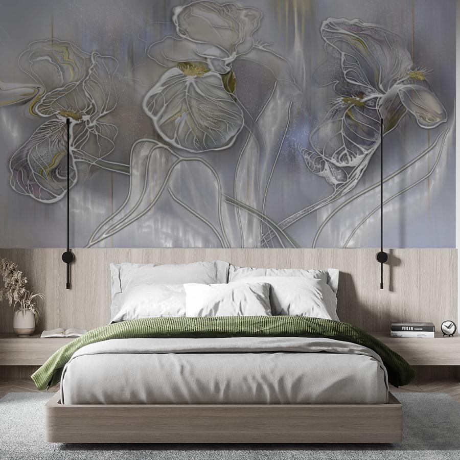 фотообои ирисы барельеф