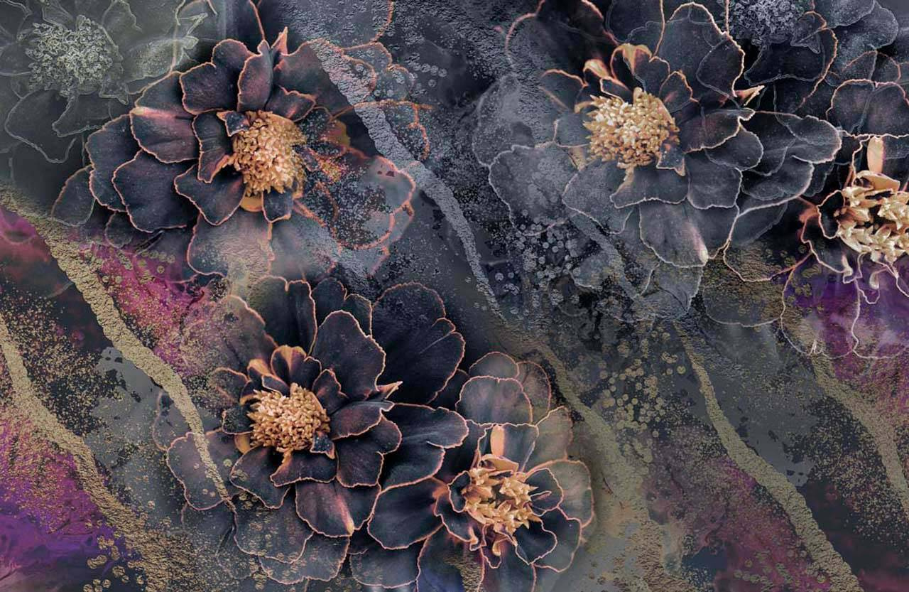 Фотообои Цветы в темной гамме