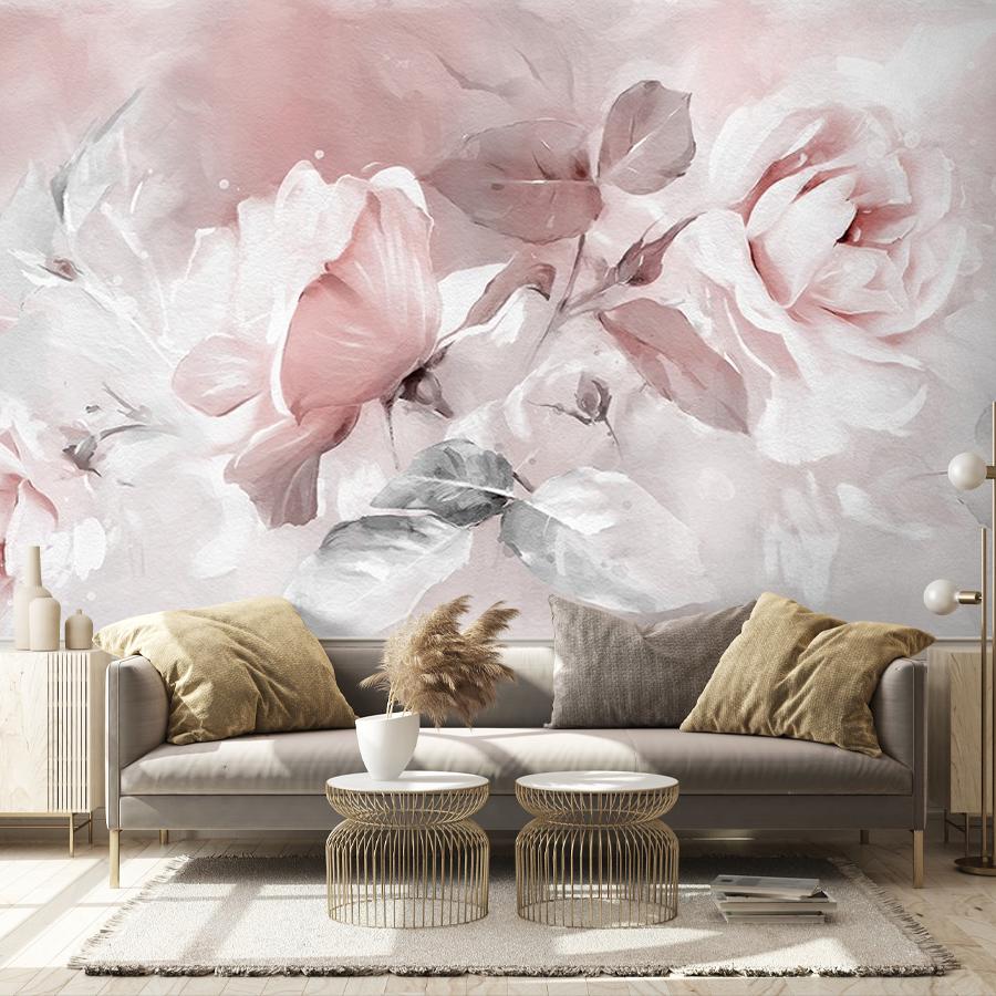 фотообои акварельные 3d розы 9-1680