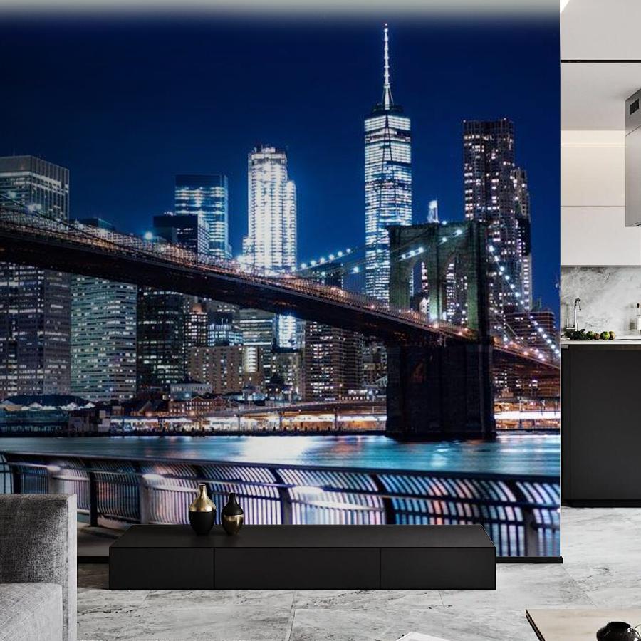 набережная у вечернего бруклинского моста 9-842