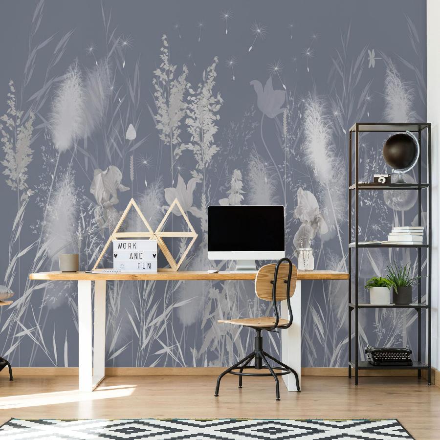 фотообои полевые цветы на голубом 13-984