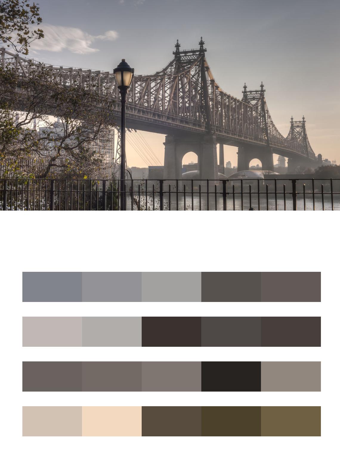 Бруклинский мост в тумане цвета