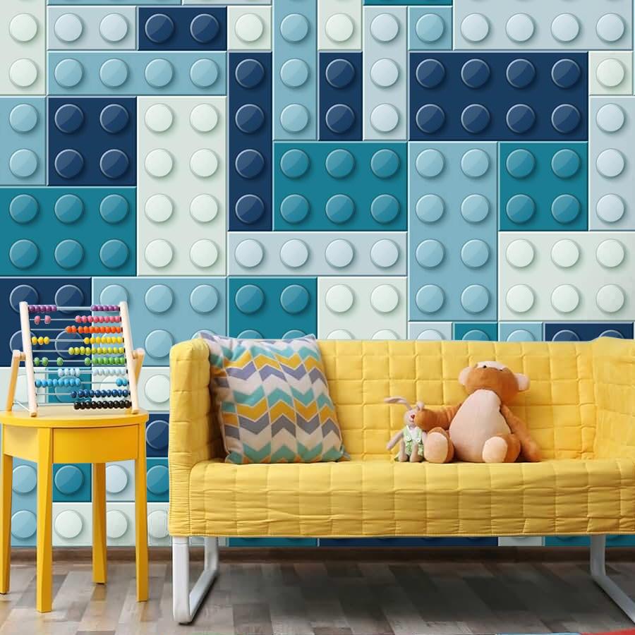фотообои лего в синем цвете 12-1358