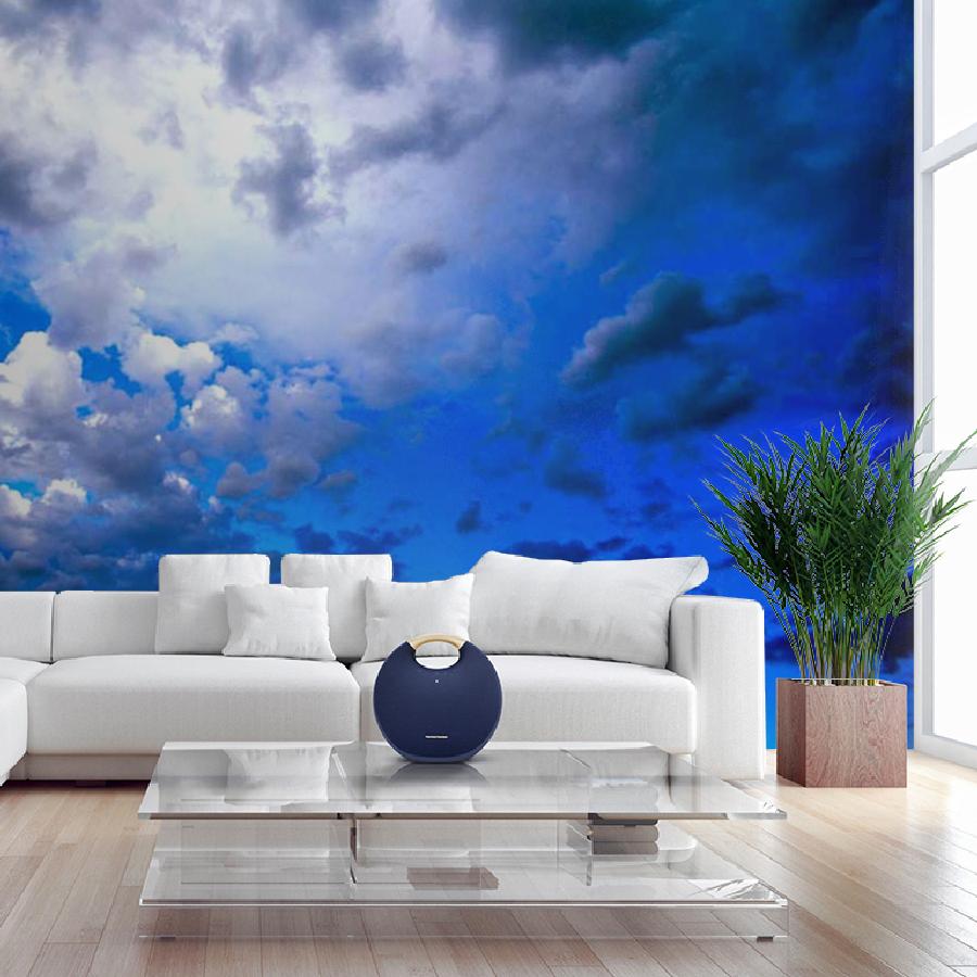 фотообои серебристо синее небо 3д 9-384