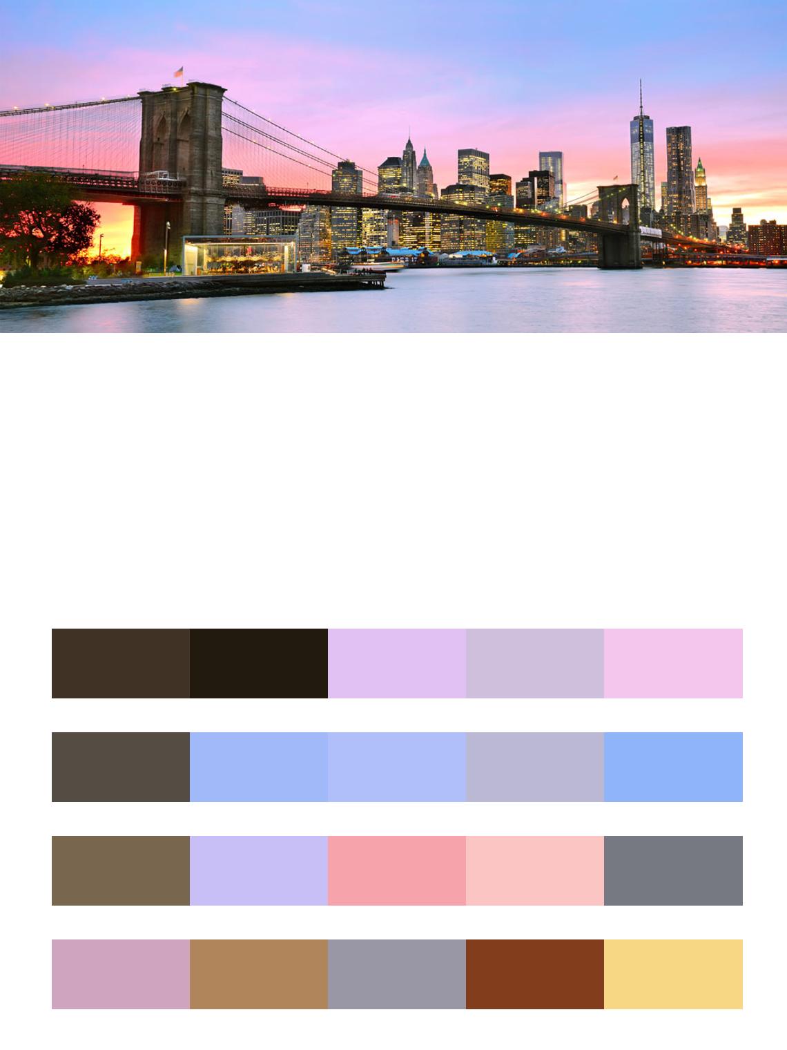Панорам Бруклинского моста цвета