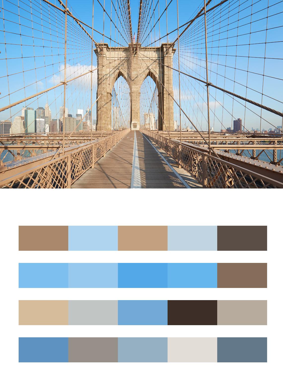 Пешком по Бруклинскому мосту цвета