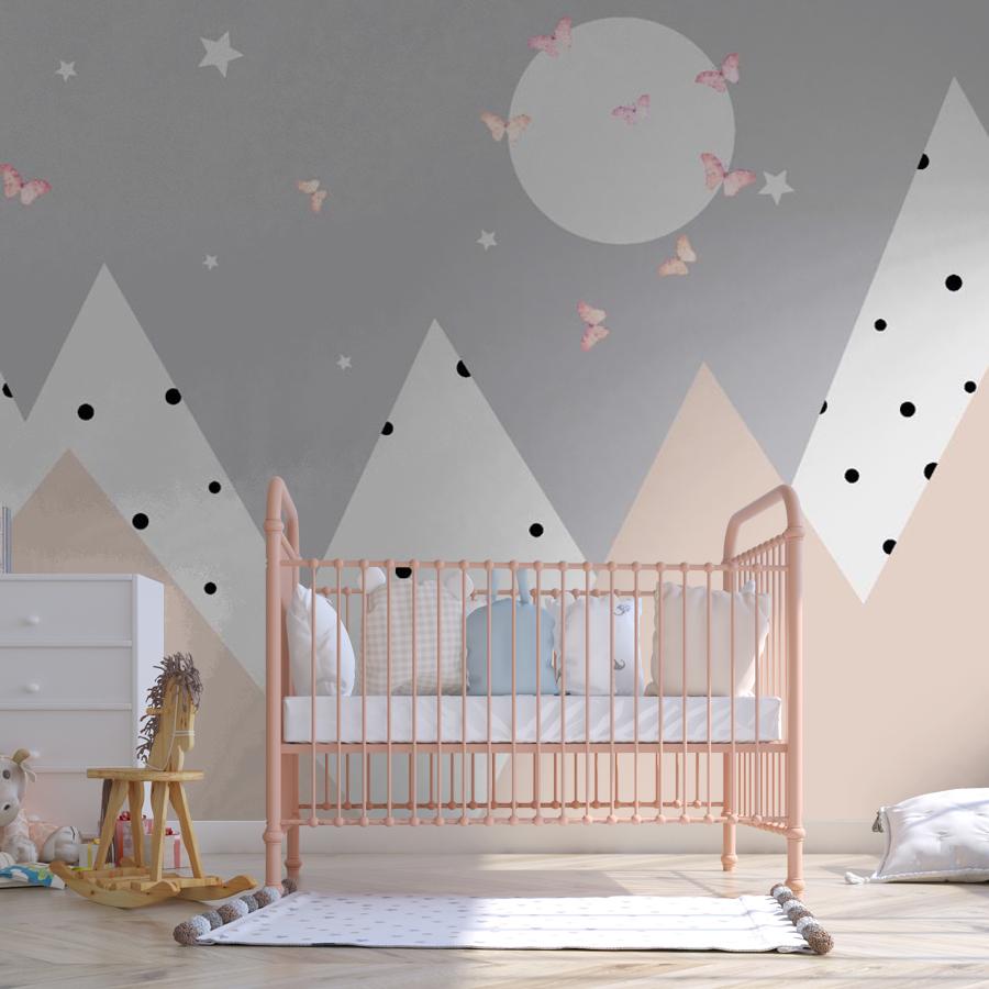 фотообои геометрические розовые горы 14-326