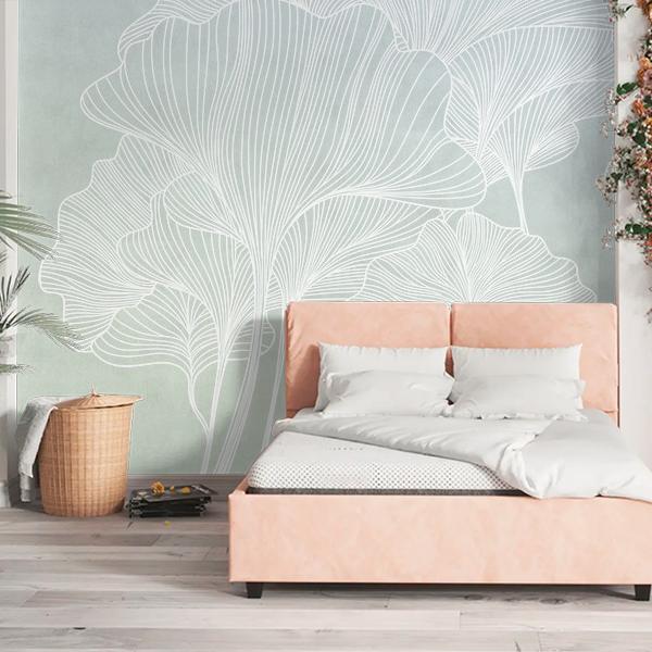 фотообои гинкго градиент из голубого в зеленый 14-953