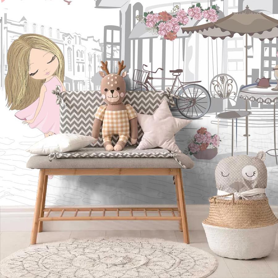 фотообои девочка у уличного кафе 14-272