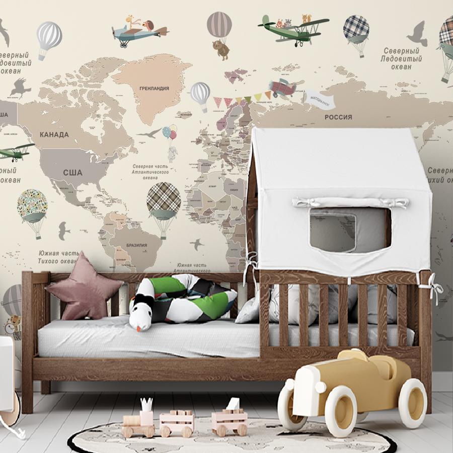 фотообои карта в бежевых тонах 14-873