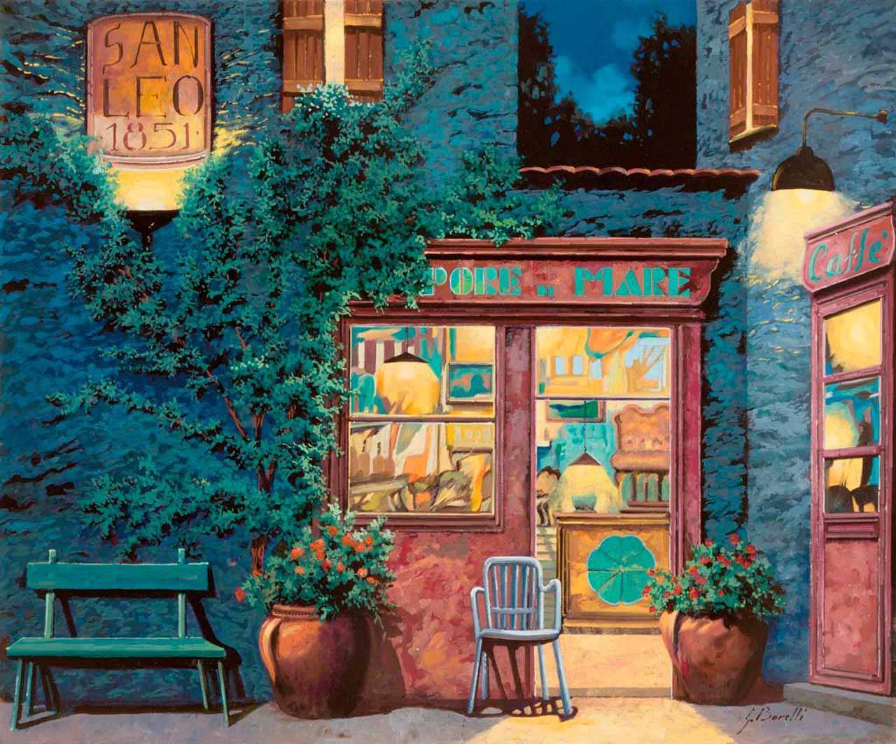 фотообои магазин теплым вечером 8-054