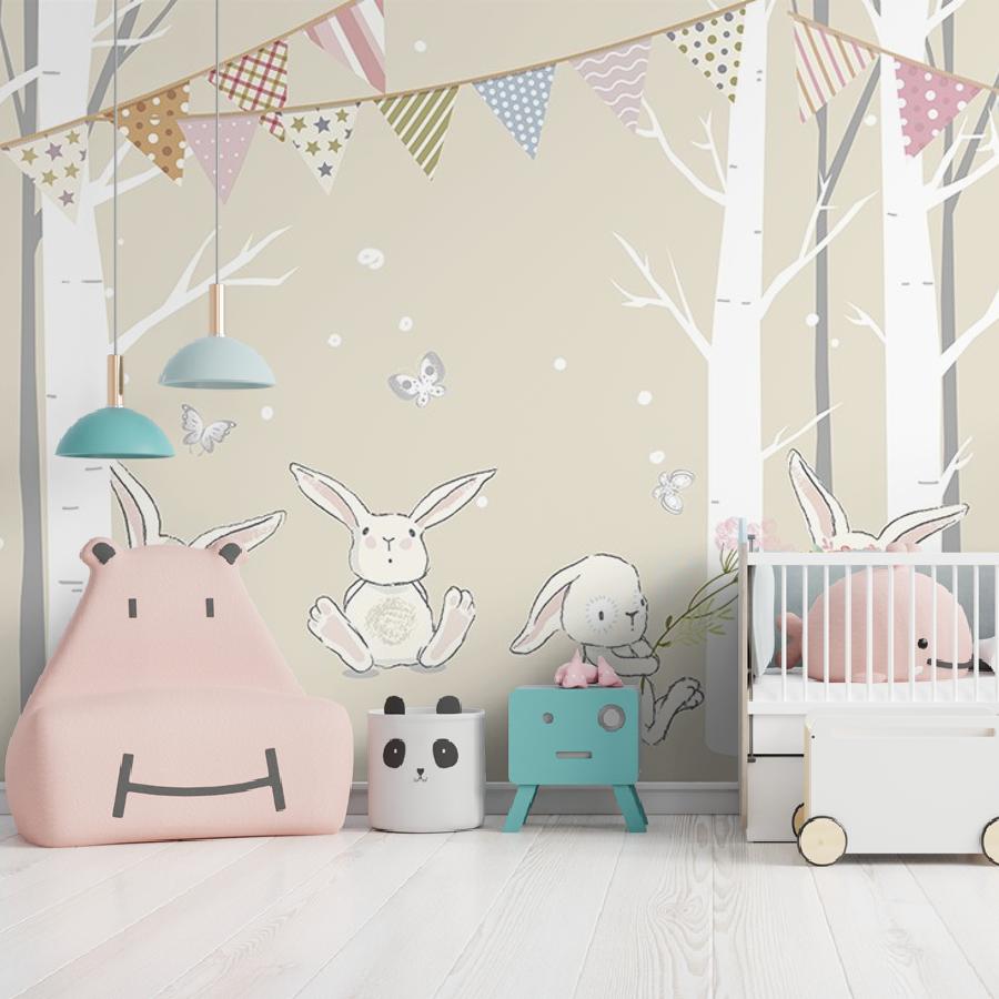 фотообои зайчики на полянке 14-883