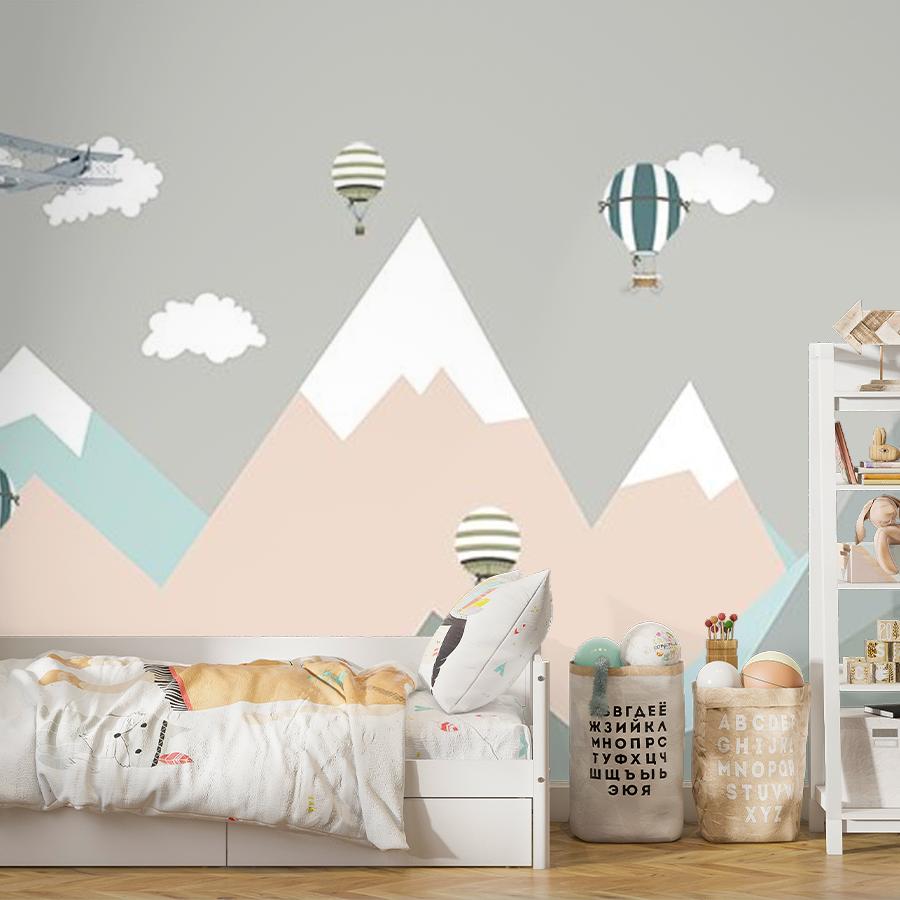 фотообои розовые скандинавские горы 14-382