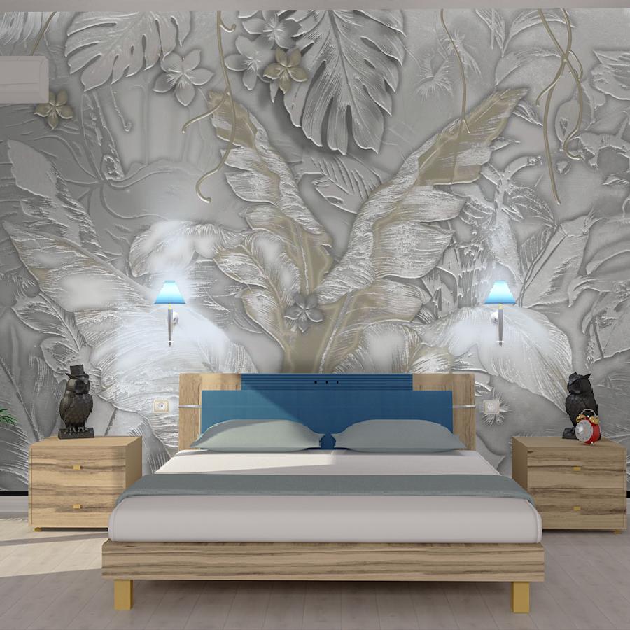 фотообои листья бананового дерева и монстеры 13-834 фотообои листья бананового дерева и монстеры 13-834