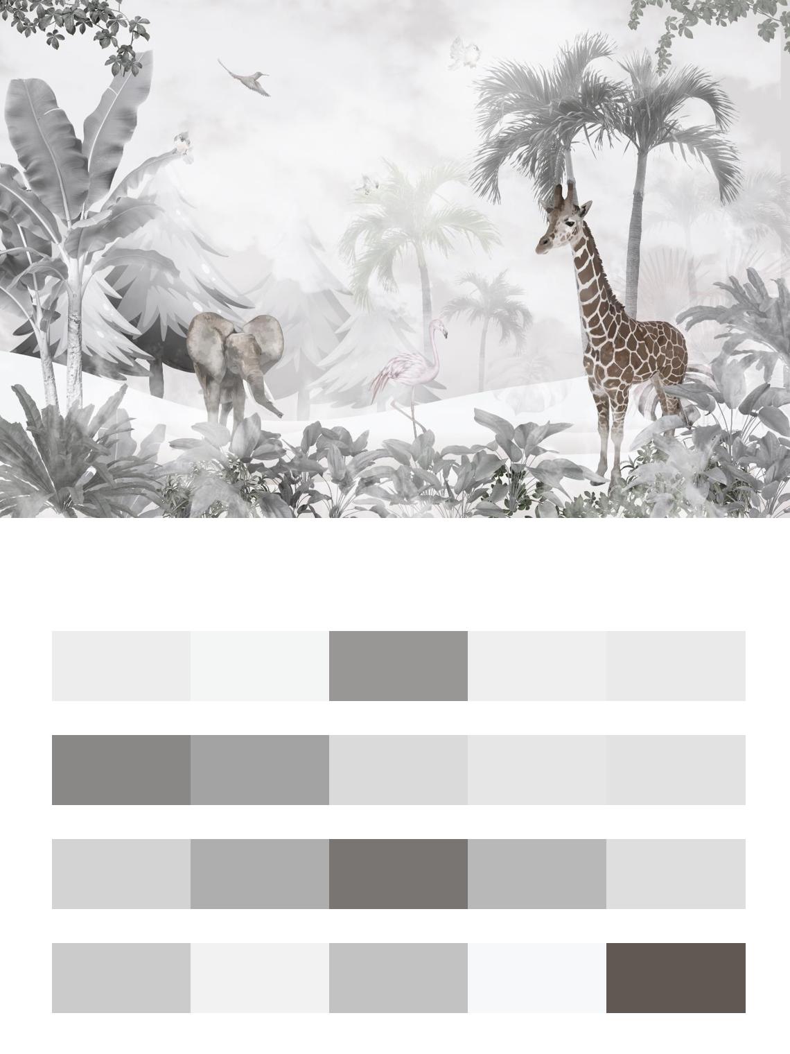 Жираф в джунглях цвета
