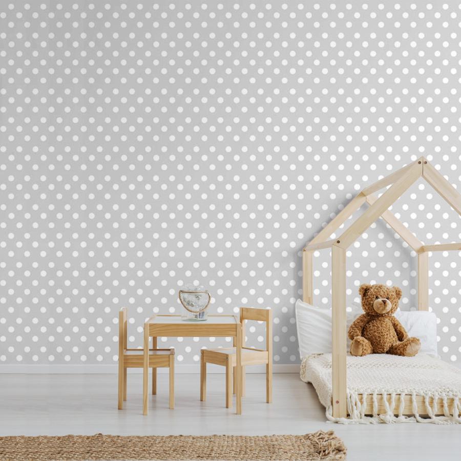 Фотообои и фотообои серый фон в горошек 14-620