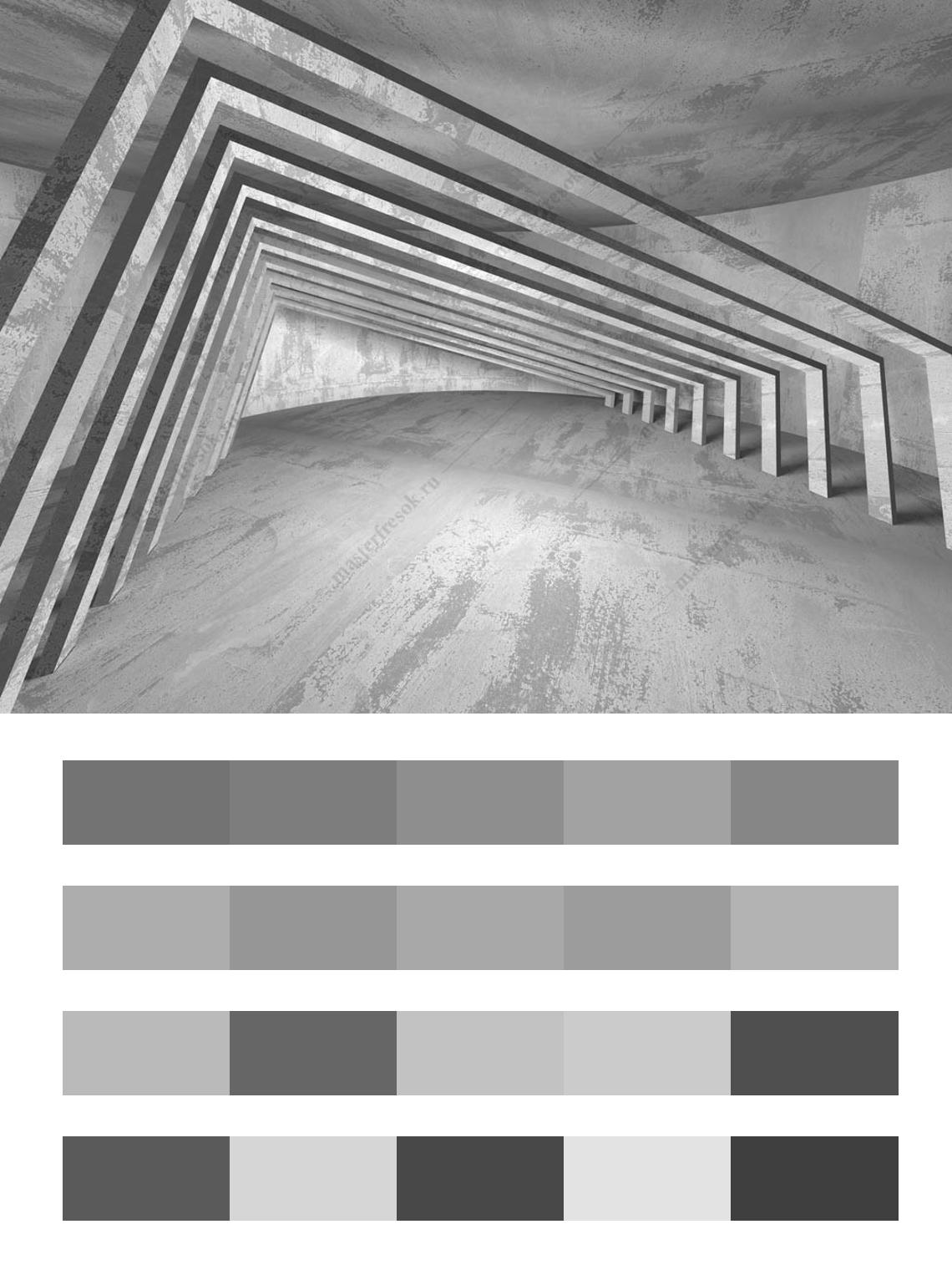 Бетонный коридор 3д цвета