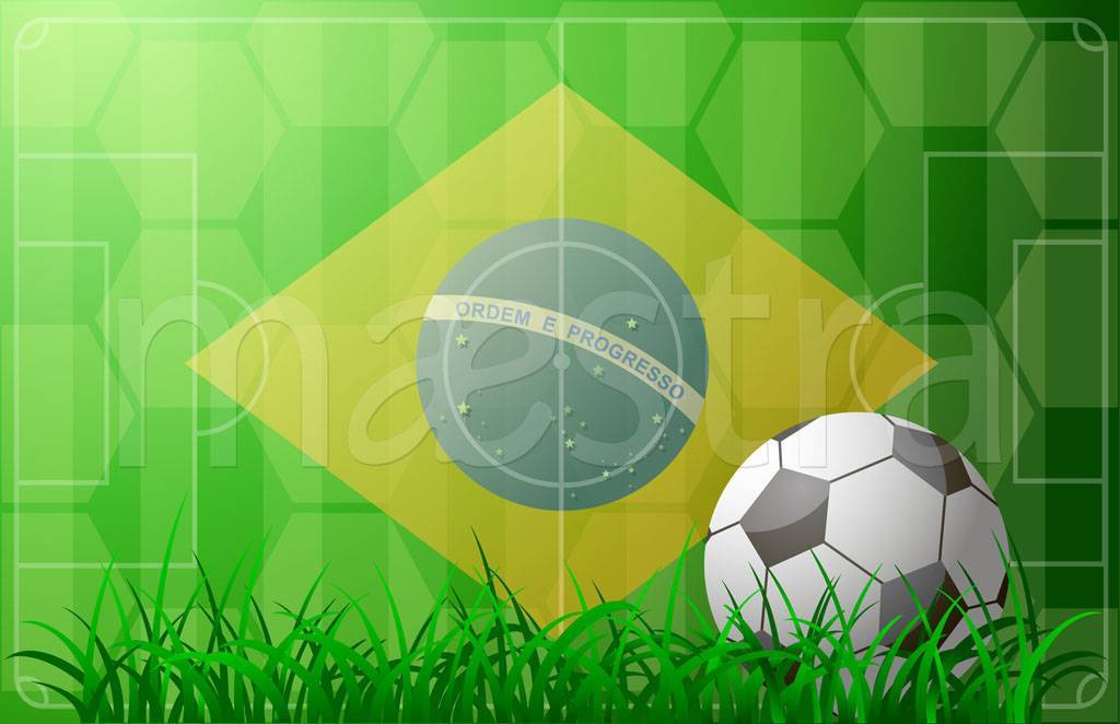 Фотообои Футбольный мяч на траве