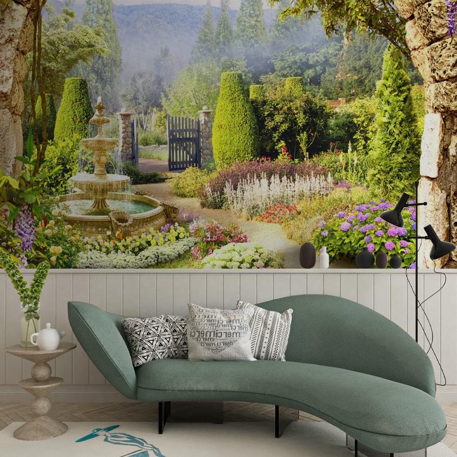 фотообои арка в саду 19-0131