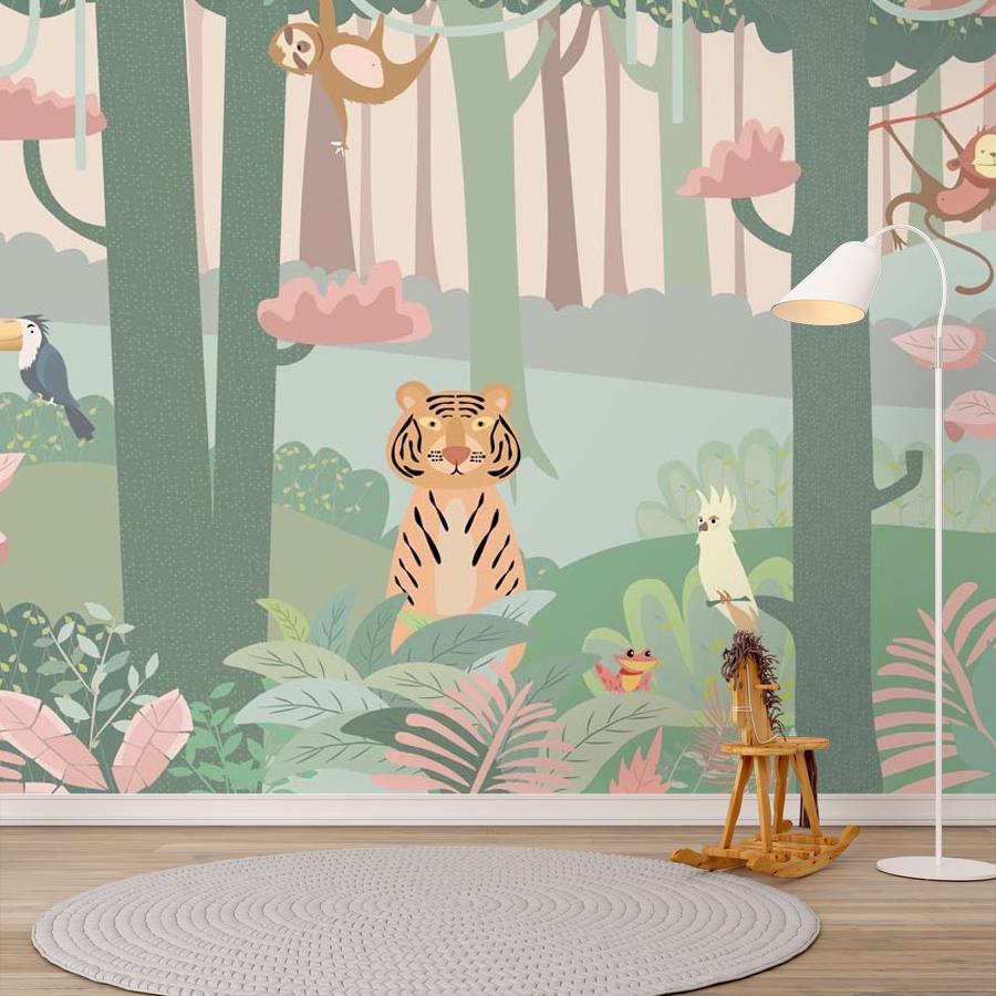 фотообои тигренок в лесу 12-1506 фотообои тигренок в лесу 12-1506