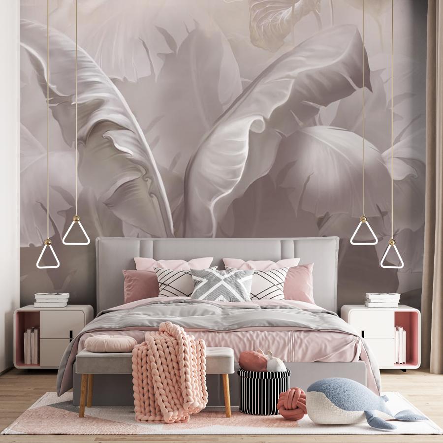 фотообои банановые листья на фоне лотоса 13-527 фотообои банановые листья на фоне лотоса 13-527