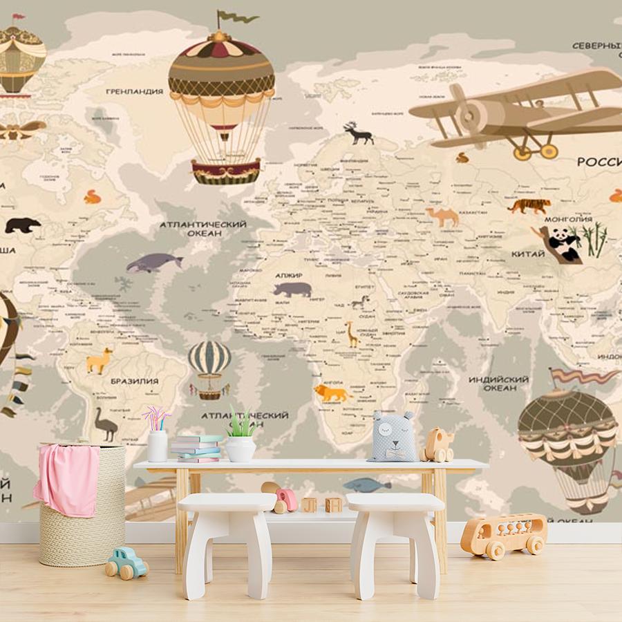 фотообои карта мира с самолетами 12-970 фотообои карта мира с самолетами 12-970