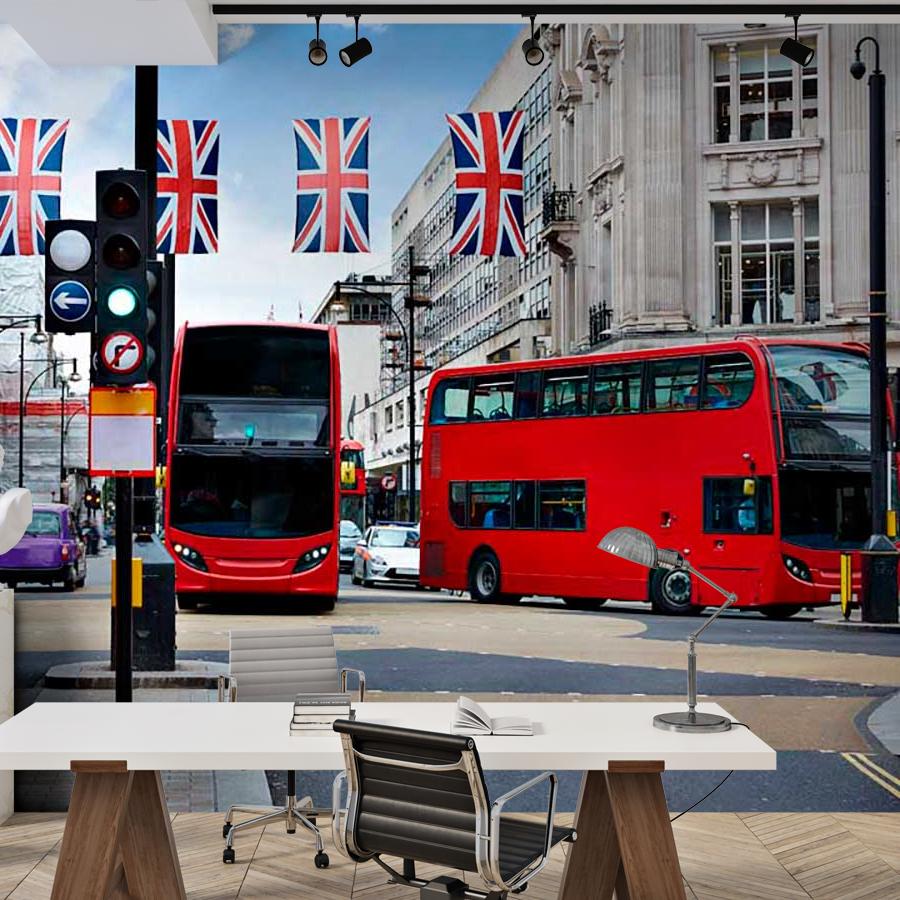 фотообои красные автобусы лондона 9-550