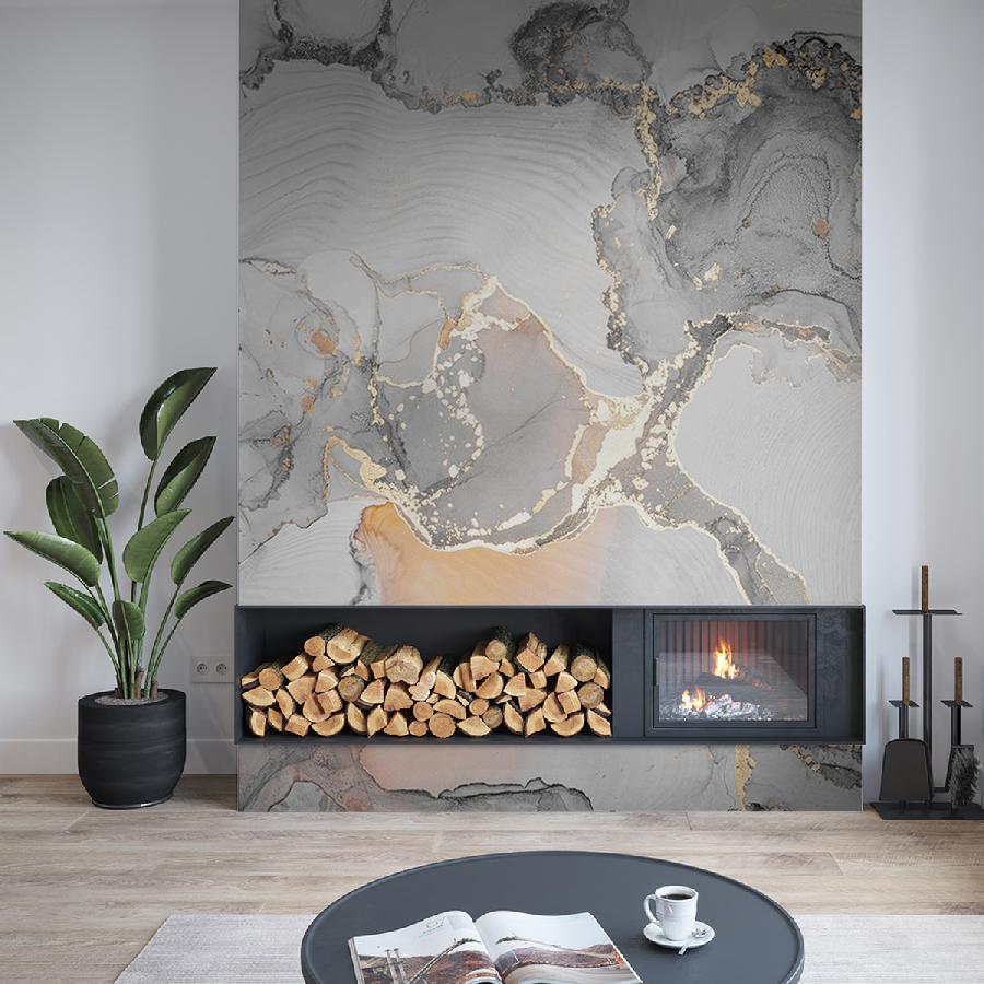 фотообои светло-серый флюид арт 9-1616