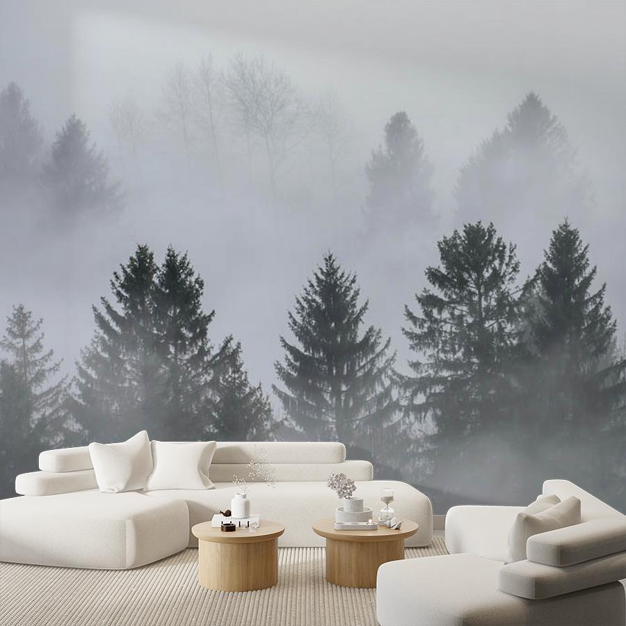 фотообои туманное утро в лесу 9-1165