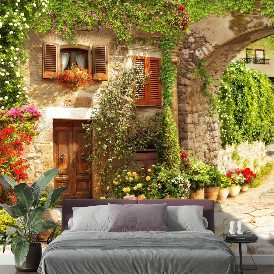 фотообои улочка через арку 19-0030