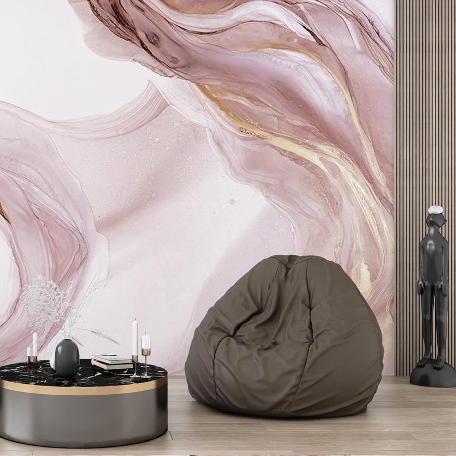 фотообои в спальню акварель и золото 9-1841