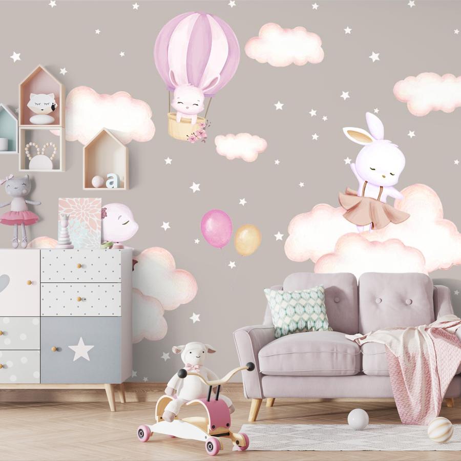 фотообои зайки на облачках 14-310 фотообои зайки на облачках 14-310