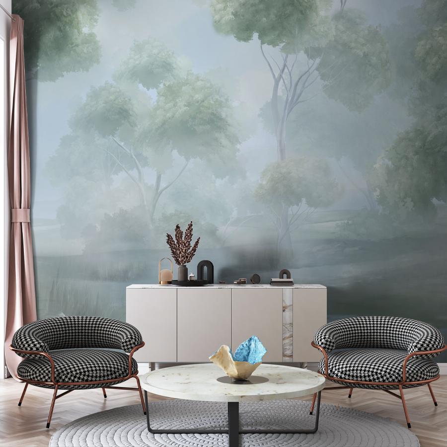 фотообои деревья пушистые зеленые 13-1089