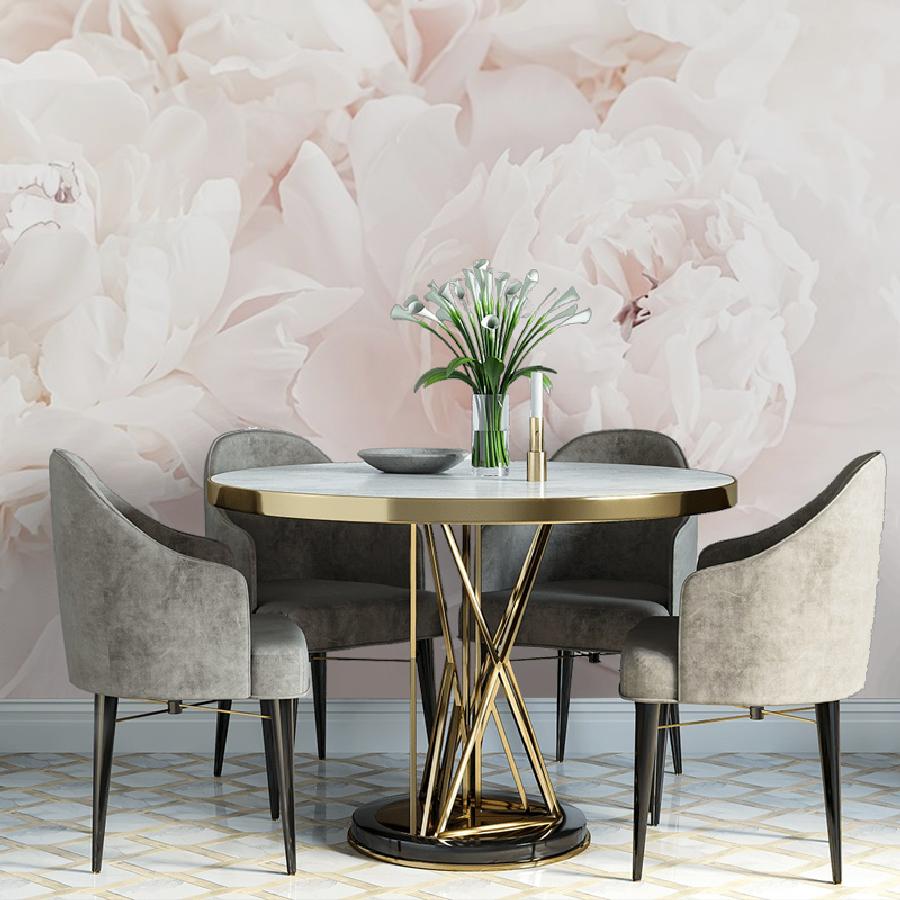 фотообои пионы светлые 3д 9-2034