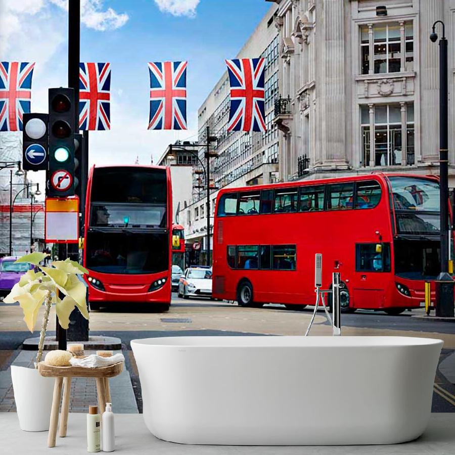 фотообои красные автобусы лондона 9-550